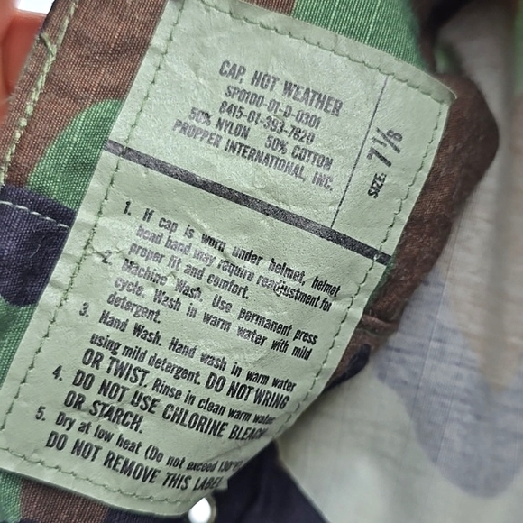 Propper International Women's Cap Fatigue Green Camo Army Cotton Blend Sz 7 1/8 - Picture 11 of 11